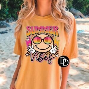 Summer Vibes Graphic‎ T Shirt Comfort Colors Unisex Sizing